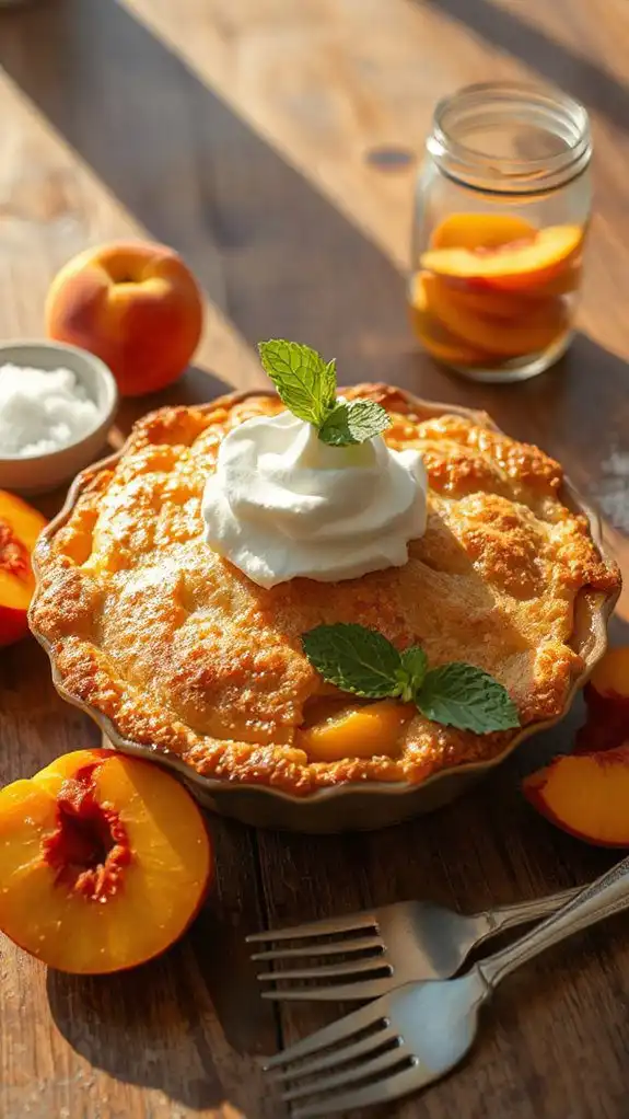 peach cobbler with crust