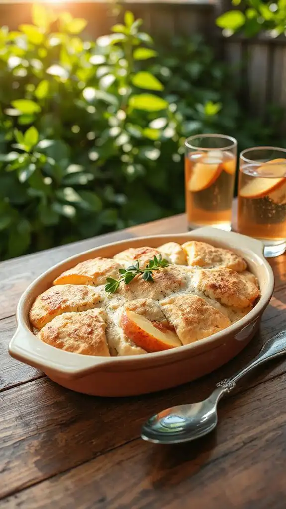 peach cobbler with tarragon