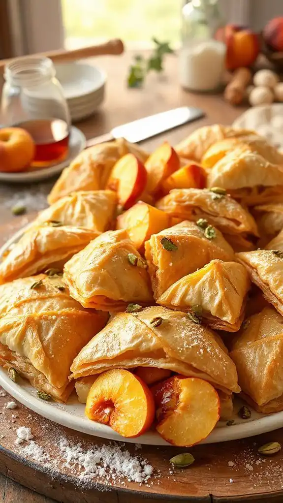 peach filled baklava dessert delight