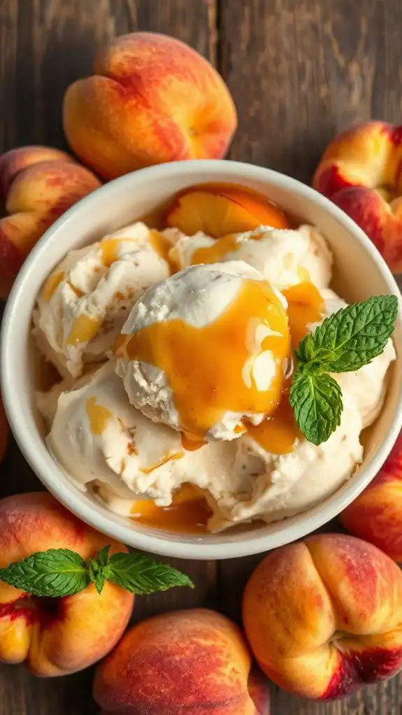 peach flavored ice cream