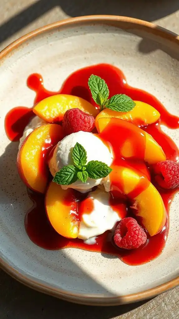 peach melba summer dessert