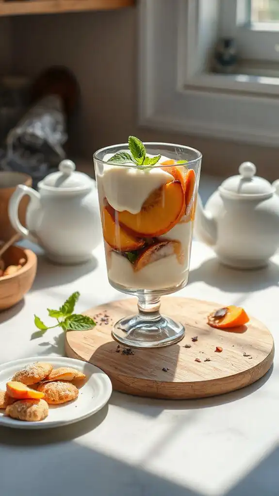 peach parfait with white tea