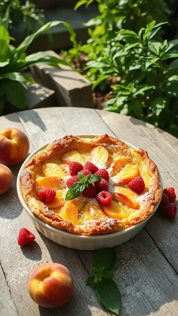 peach raspberry custard dessert peach raspberry custard dessert