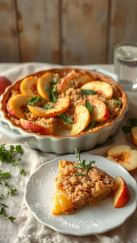 peach tarragon crumble dessert