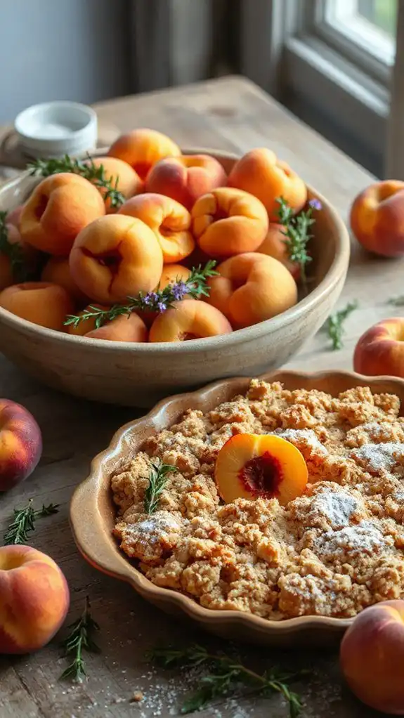 peach thyme summer crumble