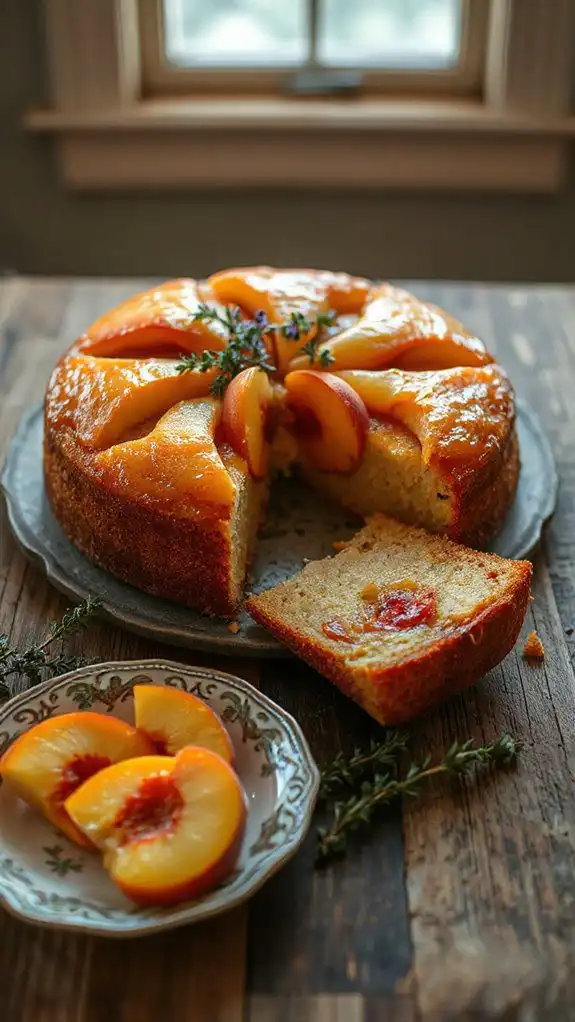 peach thyme summer dessert