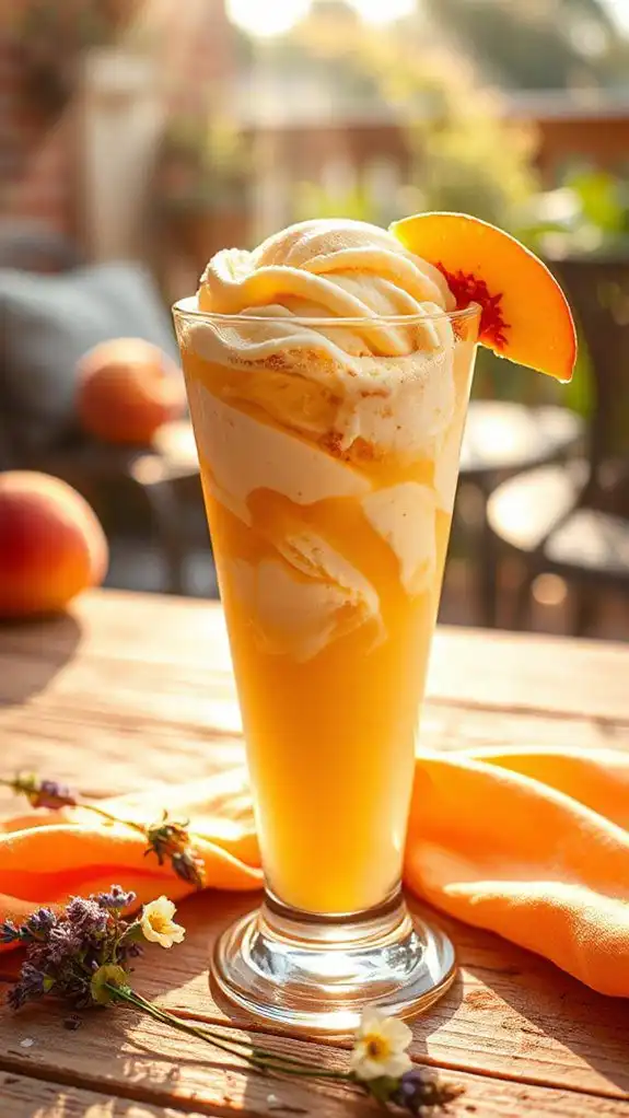 peachy fizzy ice cream delight