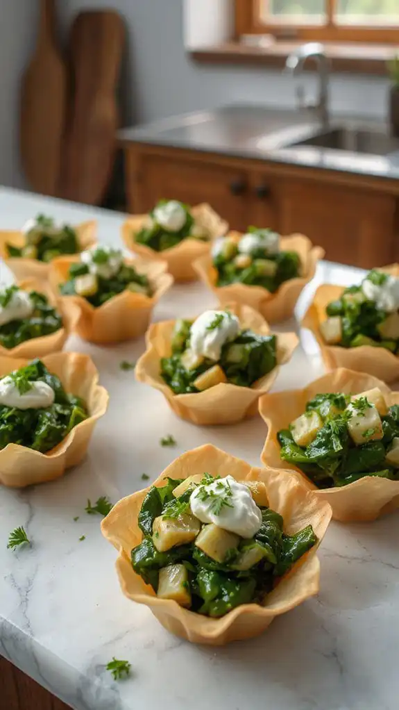 phyllo cup layer filling