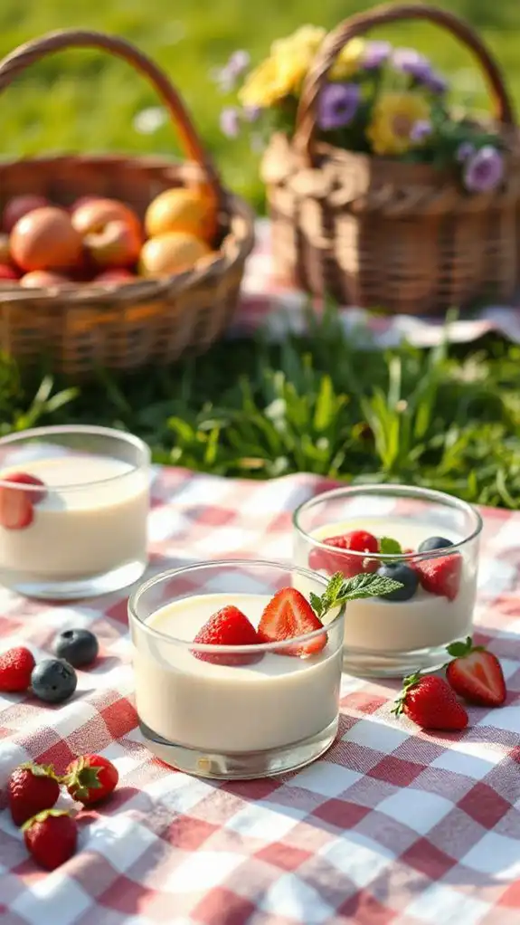 picnic style panna cotta