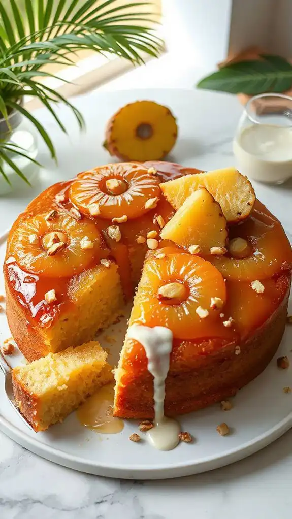 pineapple macadamia upside down cake
