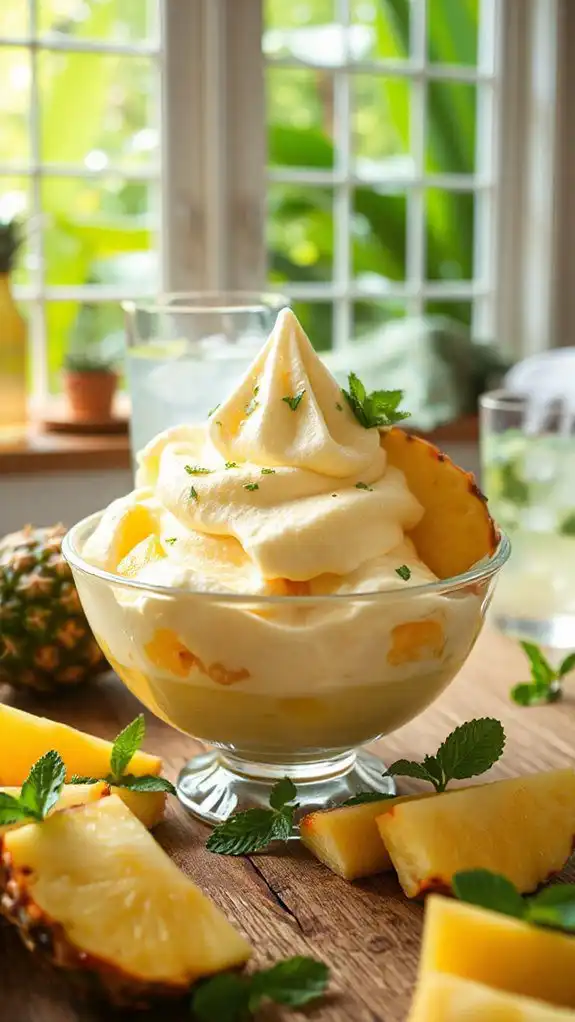 pineapple mint frozen yogurt
