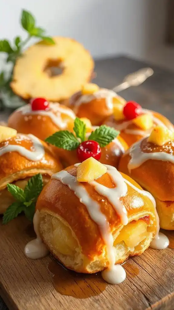pineapple rolls dessert delight