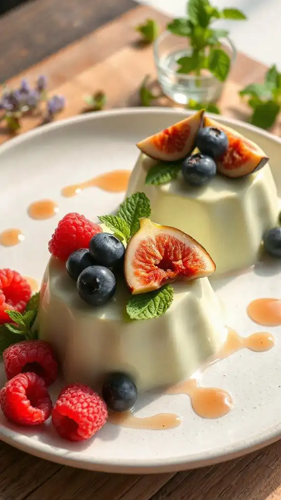 pistachio dessert with fruit