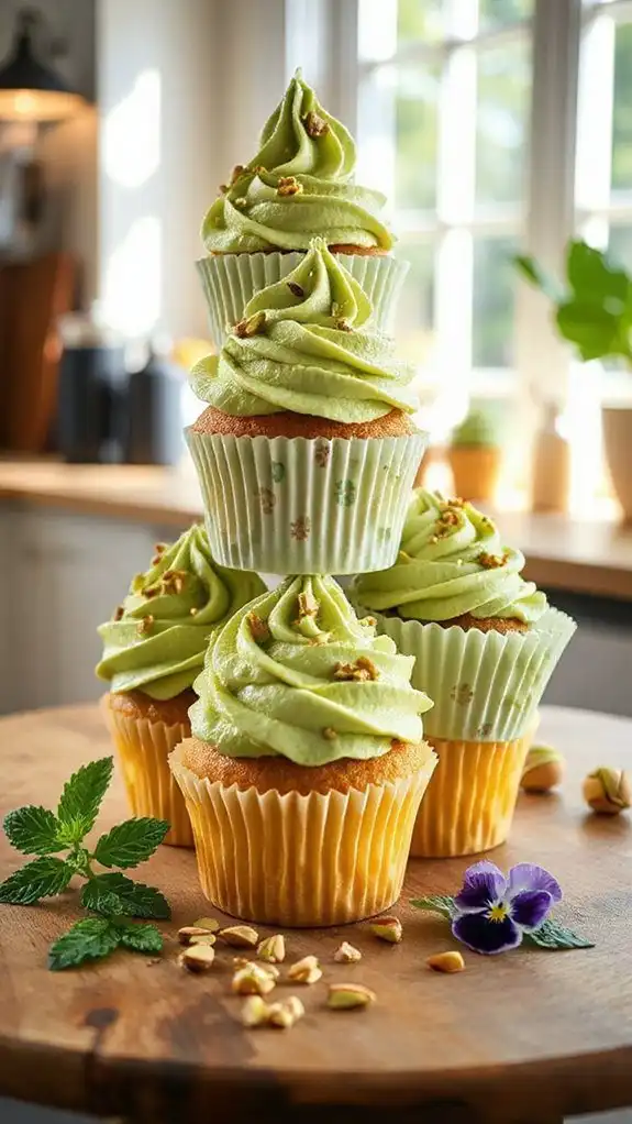 pistachio matcha cupcake fusion
