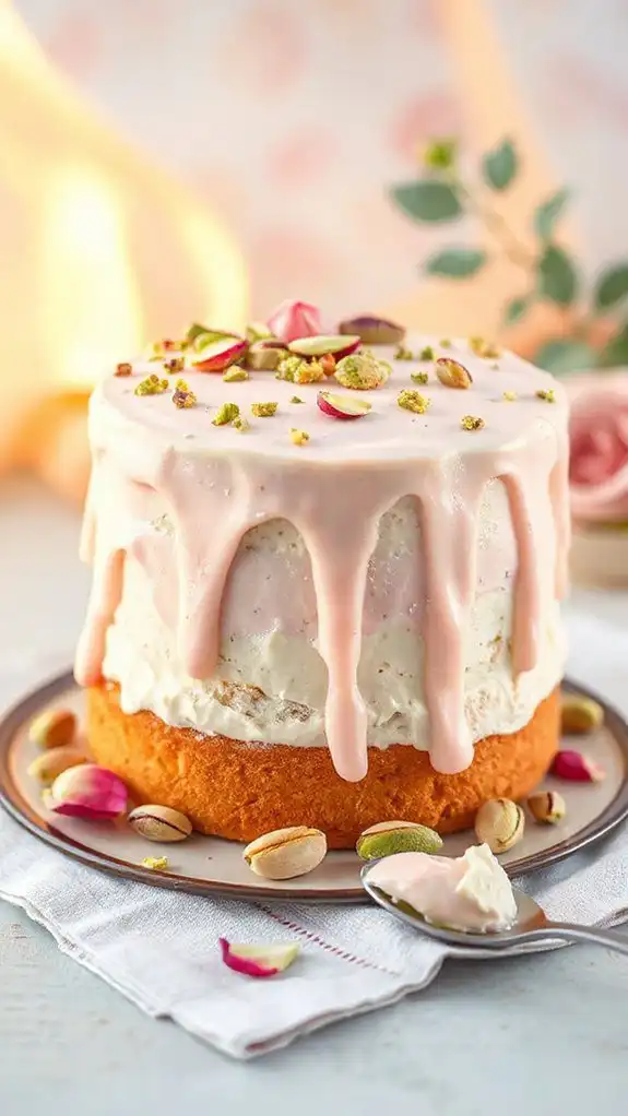 pistachio rose cake delight