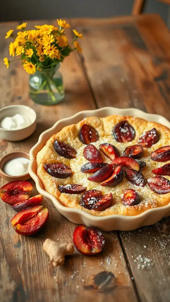 plum ginger clafoutis delight plum ginger clafoutis delight