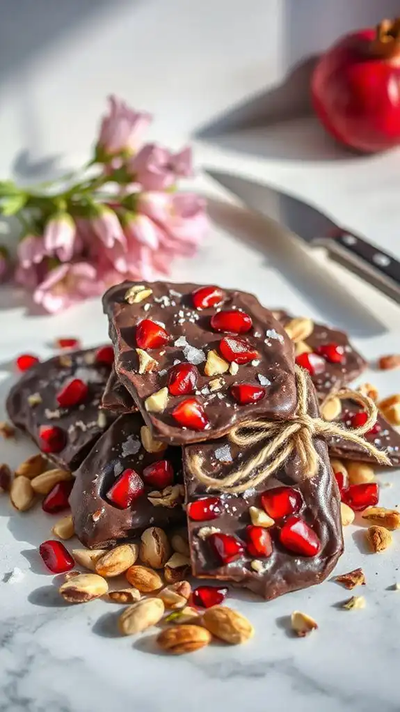 pomegranate chocolate no bake delight