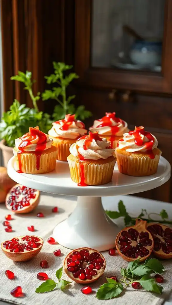 pomegranate glazed cupcakes recipe