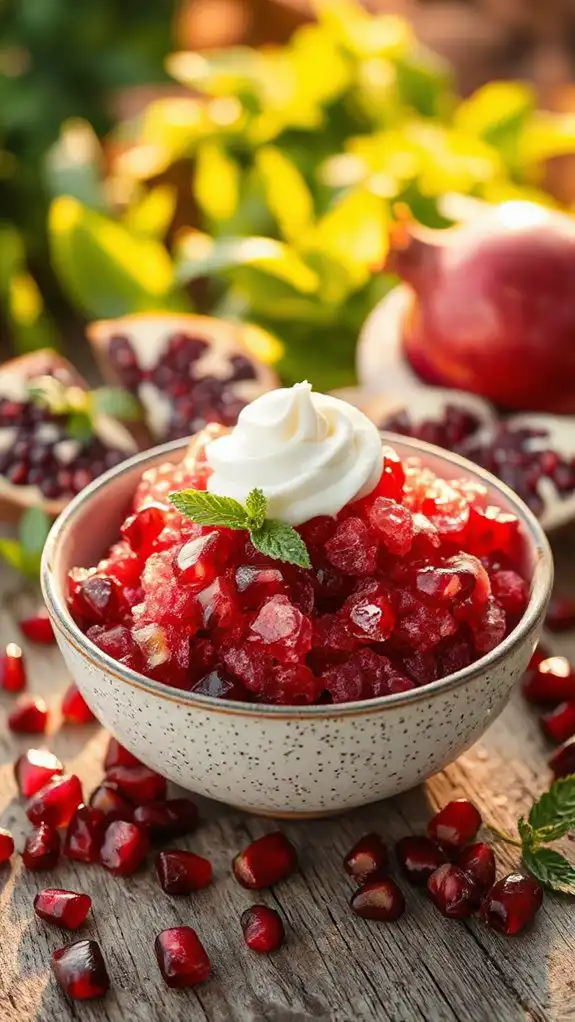 pomegranate icy dessert treat