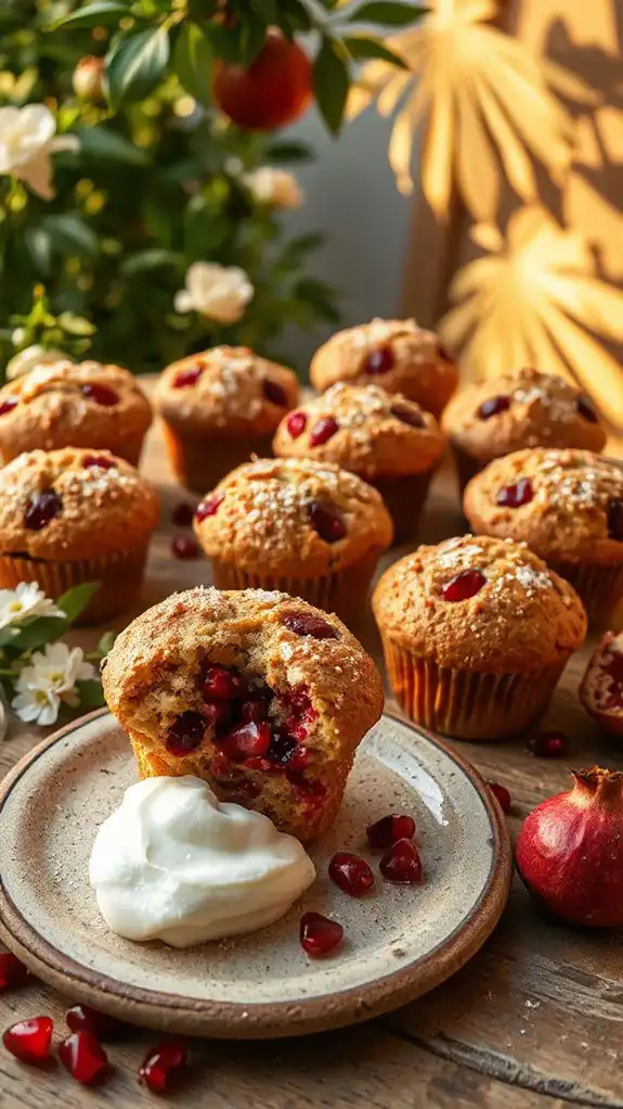 pomegranate muffins for summer