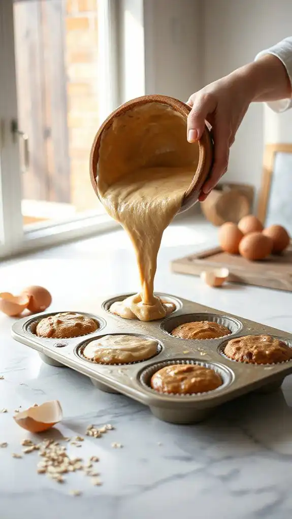 pour batter evenly controlled pour batter evenly controlled