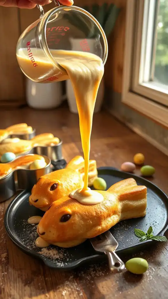 pour batter into molds
