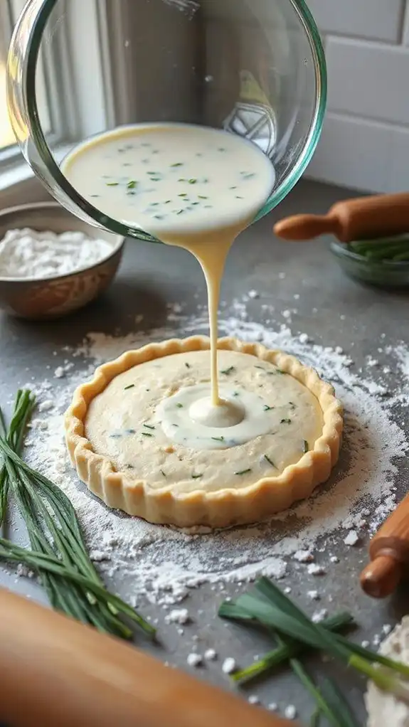 pour mixture into crust
