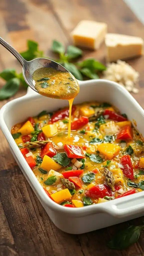 pour mixture into dish