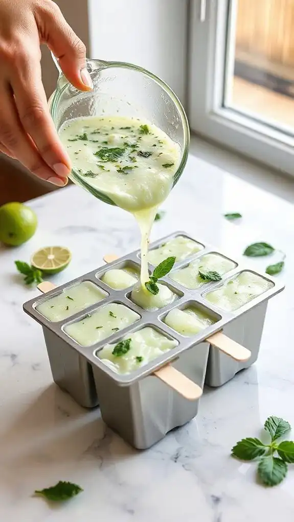 pour sorbet into molds
