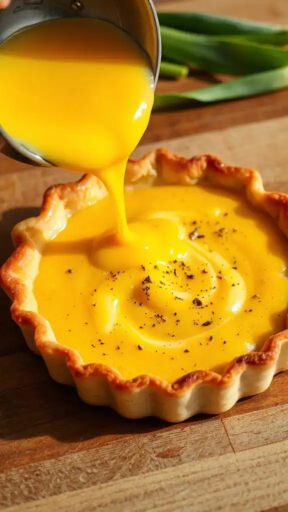 pour the egg mixture