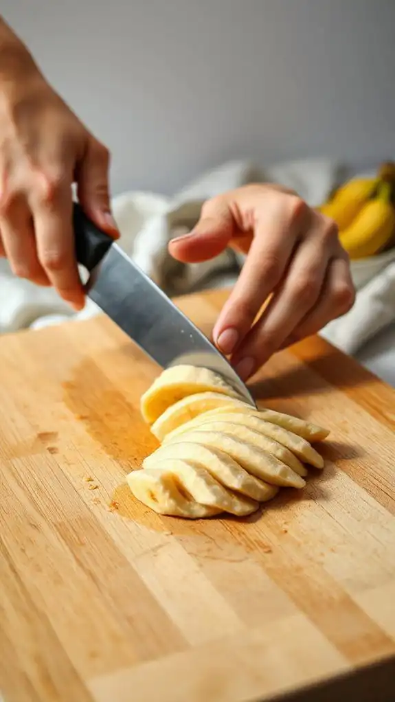 precise uniform banana slices