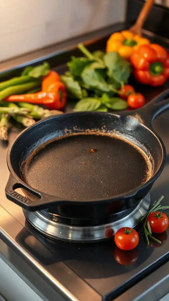 preheat cast iron skillet