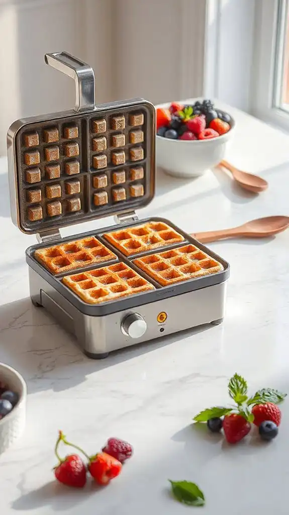 preheat waffle iron medium