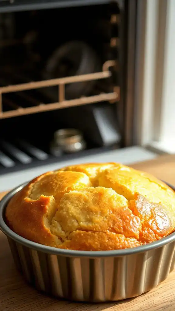 preheated oven baking mixture