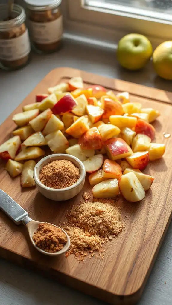 prepare apple filling mixture