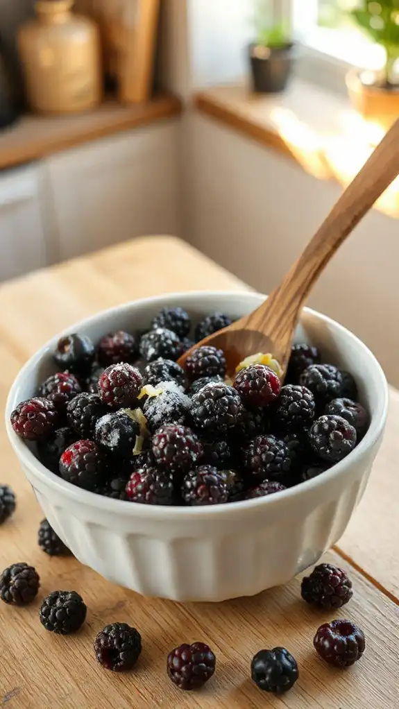 prepare flavorful blackberry mixture