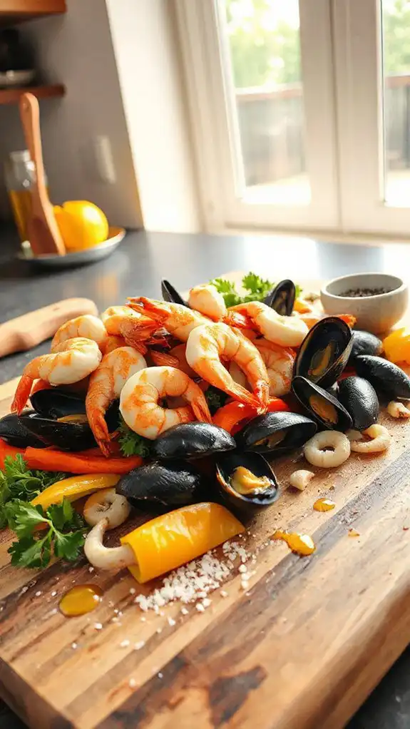 prepare mixed seafood blend