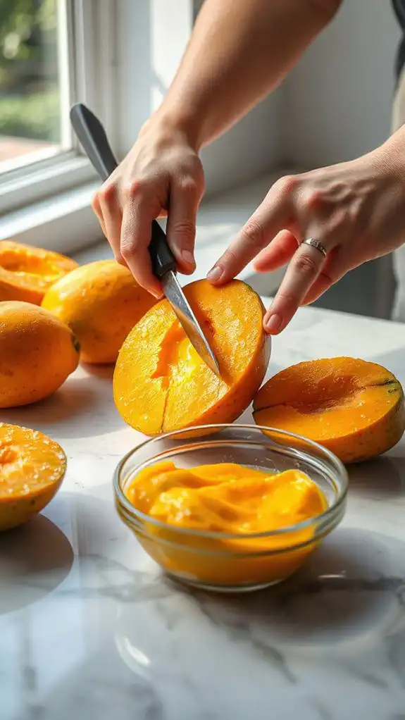 prepare ripe mango base
