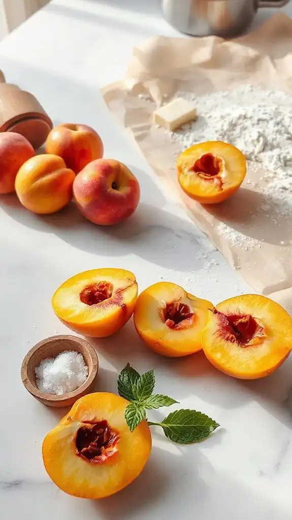 prepare sliced ripe nectarines
