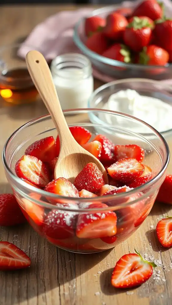 prepare strawberry filling mixture