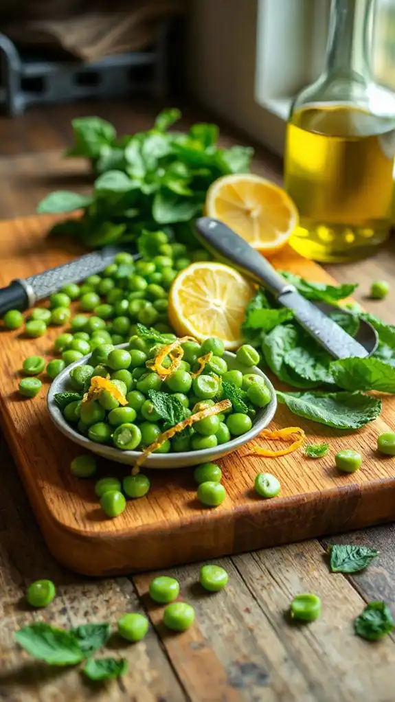 prepare the pea mixture