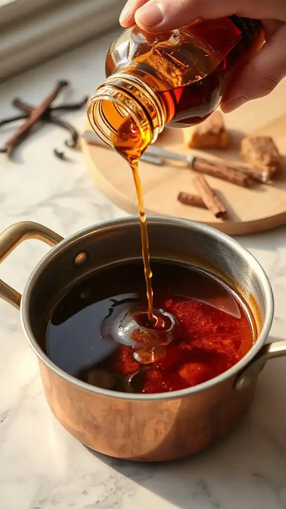 prepare velvety bourbon sauce