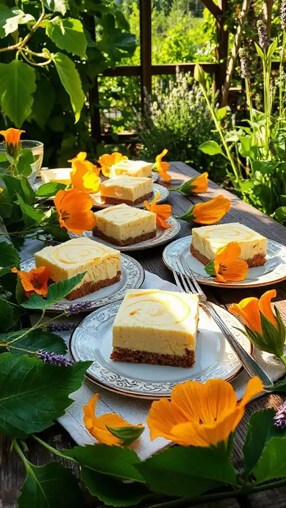 pumpkin blossom cheesecake bars