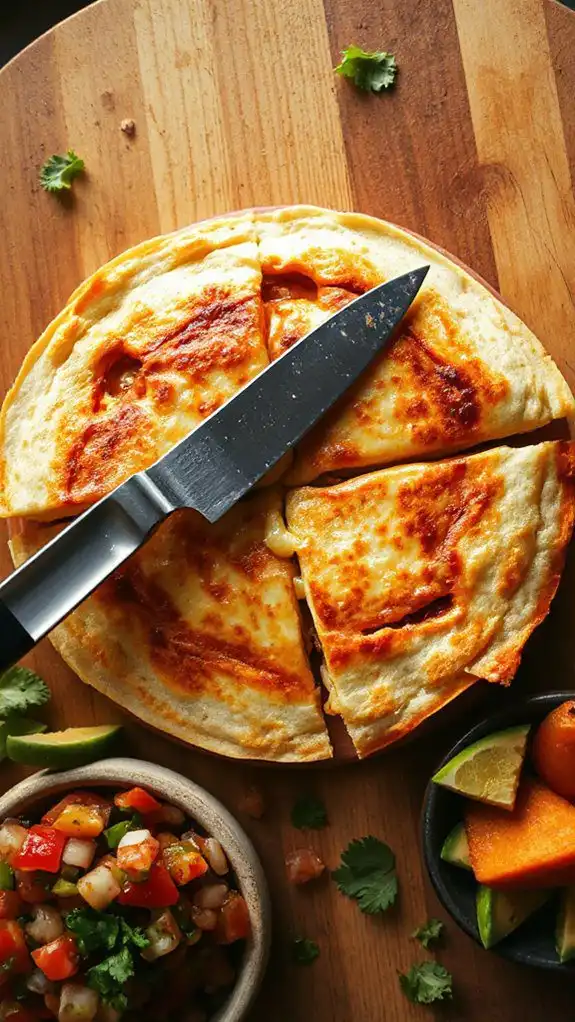 quesadilla cut into wedges quesadilla cut into wedges