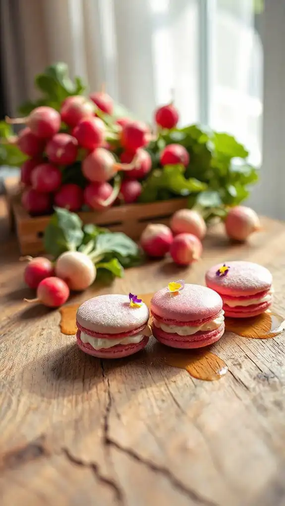 radish honey macarons recipe