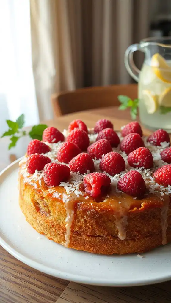 raspberry coconut cream cake