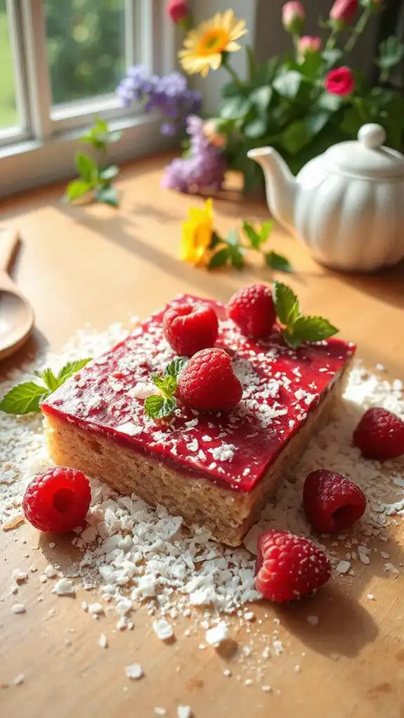 raspberry coconut dessert bars