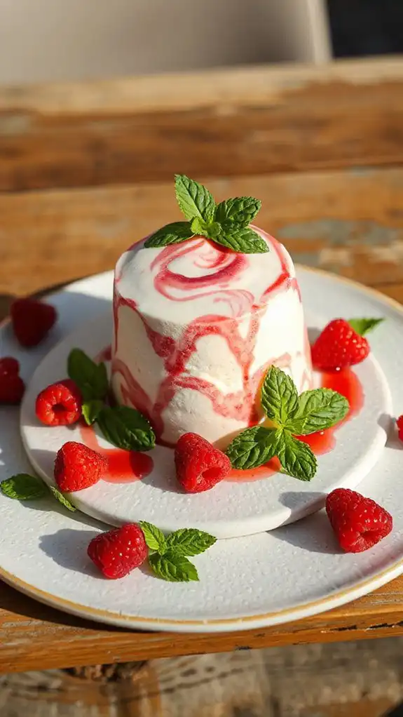raspberry creamy frozen delight