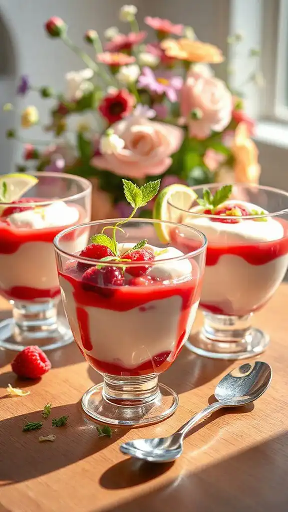 raspberry lime mousse dessert