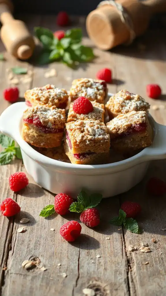 raspberry polenta crumble bars